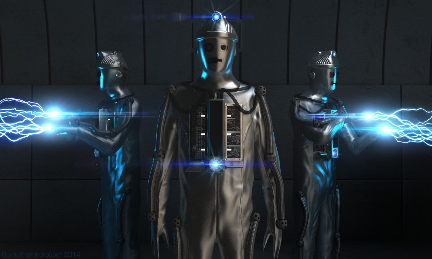 Moonbase Cyberman shoot Electricity Artwork