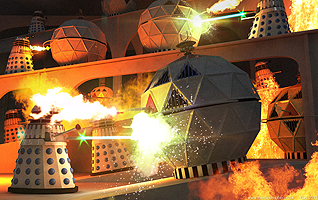 Imperial Daleks Renegade Daleks Battle