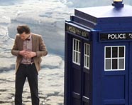 Matt Smith outside the TARDIS
